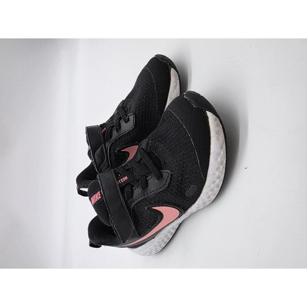 Nike - EUC - Girls Size 11T - Revolution 5 Black and Pink Athletic Shoes